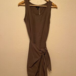 DREW Asymmetrical Brown Dress